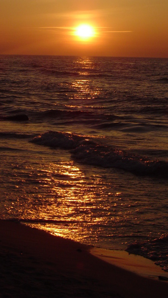 Ocean Beach Sunset HD iPhone Wallpaper Part Two