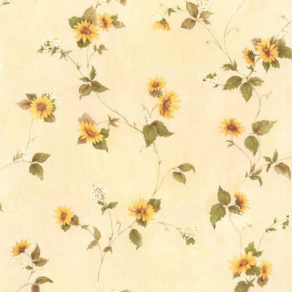 Yellow Floral Trail August Brewster Wallpaper