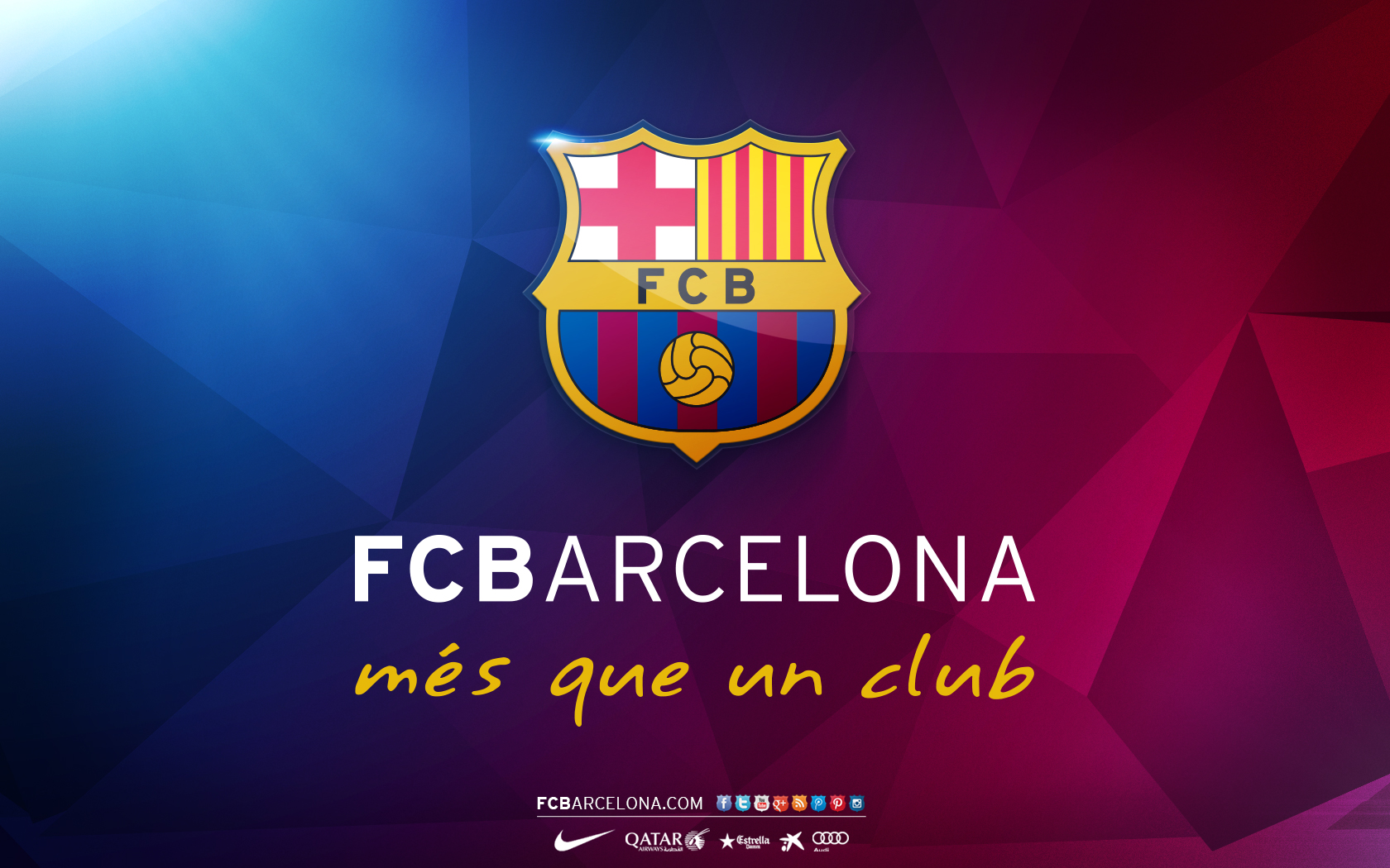 The Fcb Crest And Words Mes Que Un Club