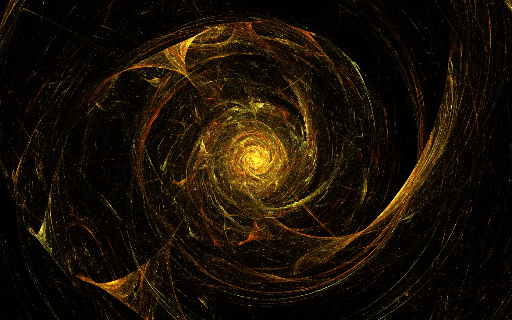 Abstract Yellow Gold Spiral Wallpaper