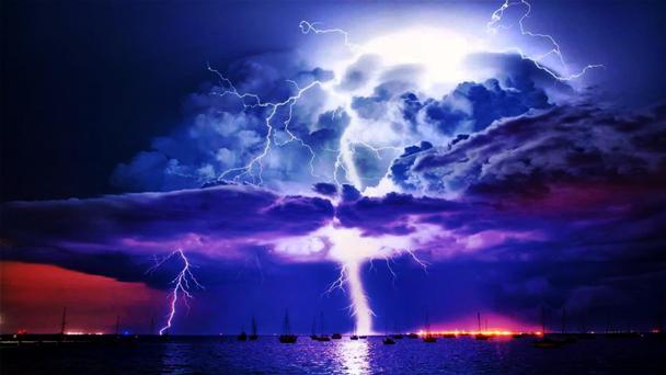Thunder Lightning Apart Sea