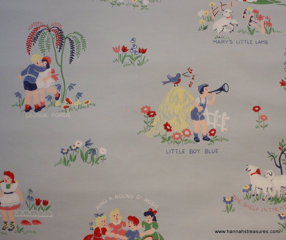 S Vintage Wallpaper Children Nursery Rhyme Georgi
