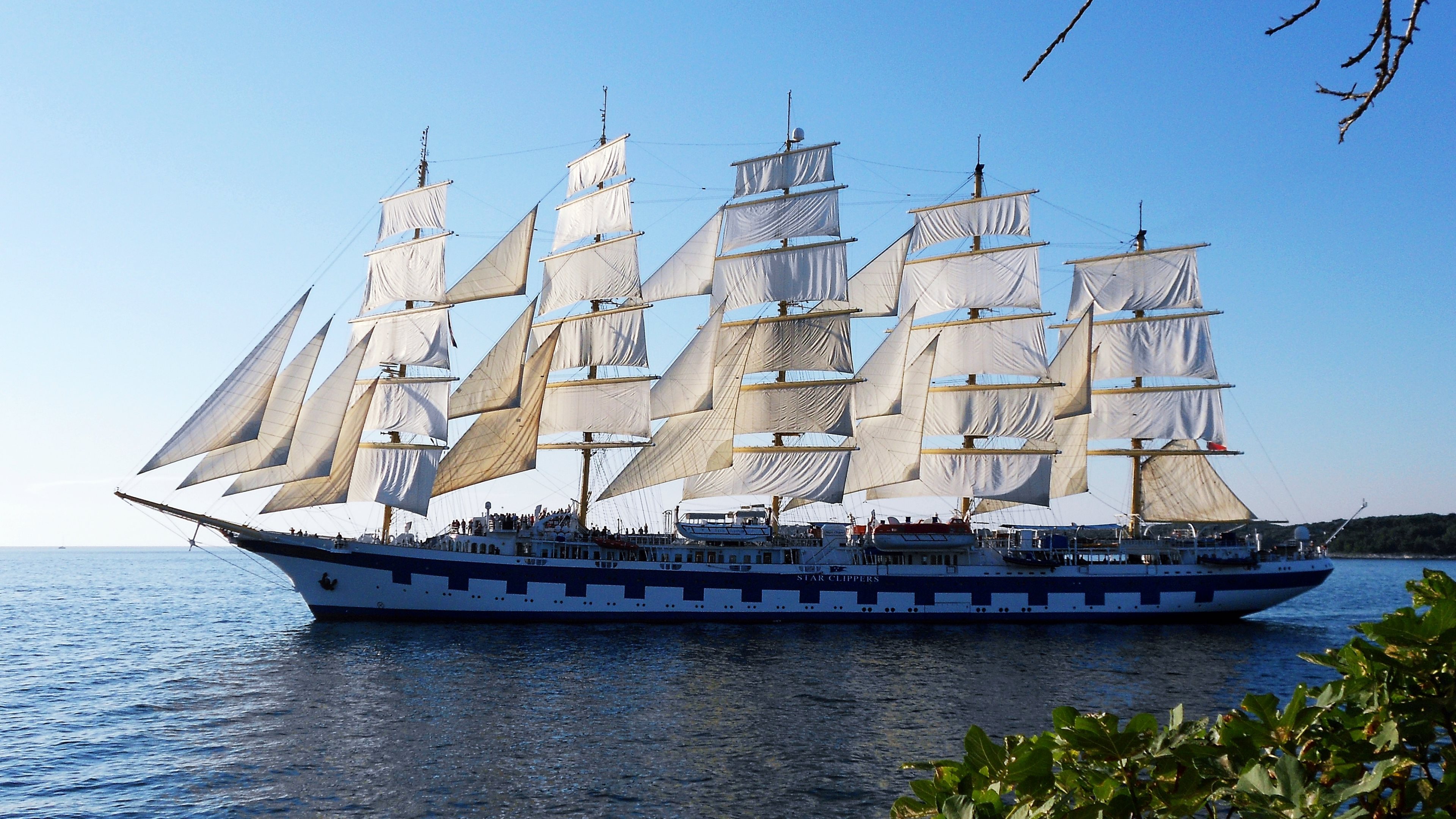 Star Clipper is a four masted barquentine built as a cruise ship