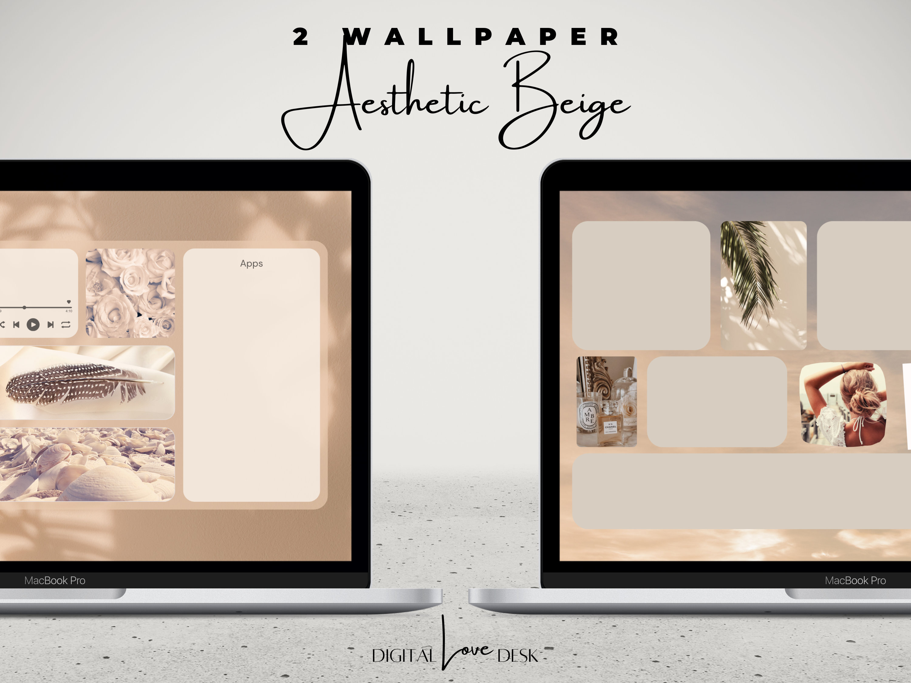 Aesthetic Beige Desktop Wallpaper Organizer Pc And
