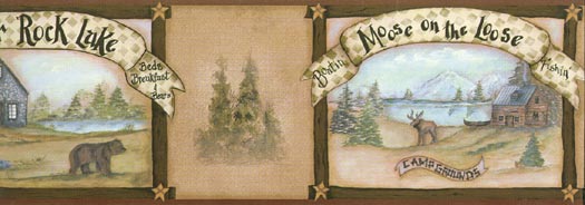 Bear Deer And Moose Wall Paper Border Wallpaper