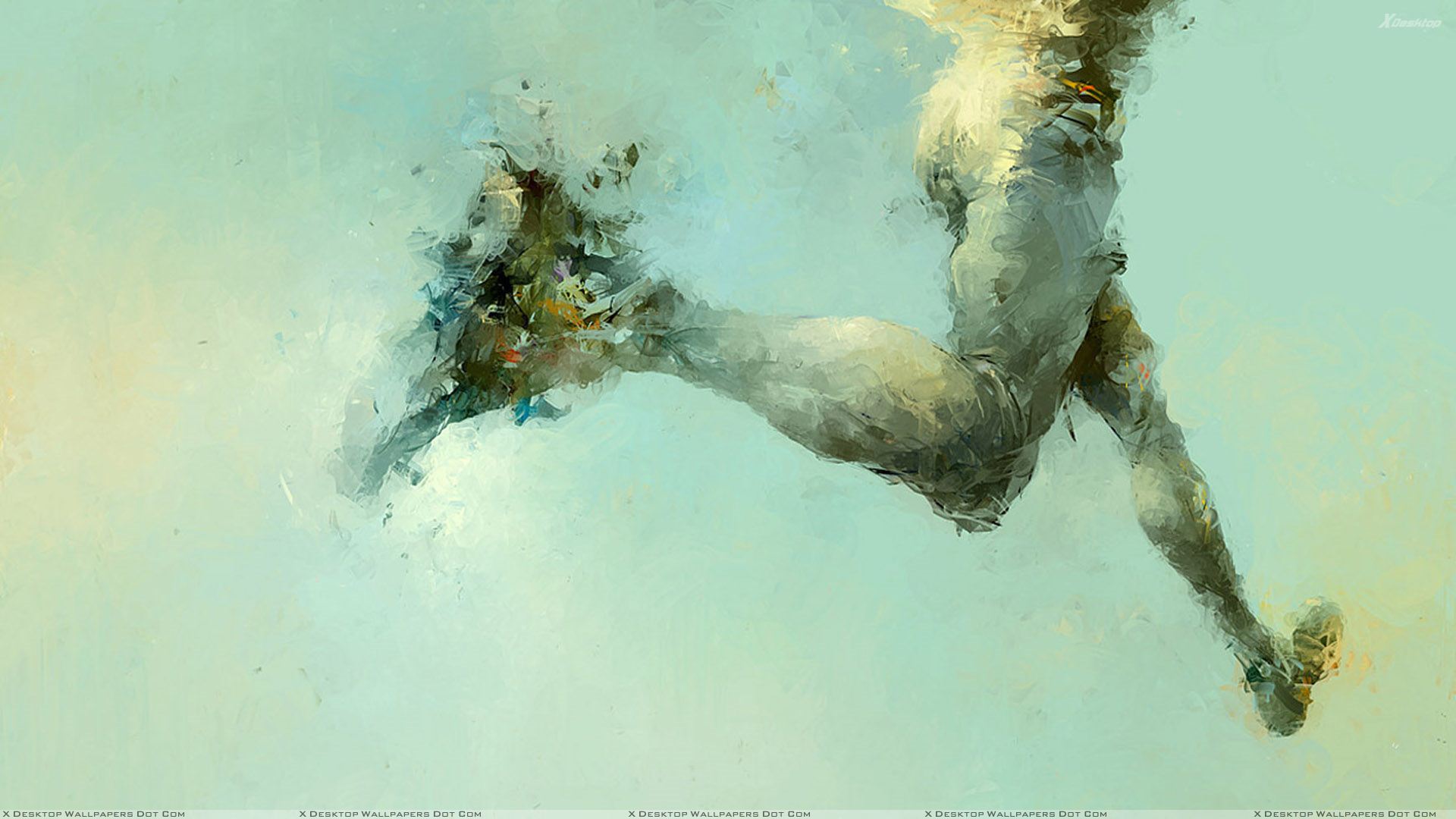 Artistic Man Running On Water Wallpaper 1920x1080