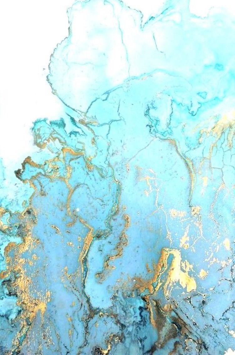Blue Gold Marble Wallpaper