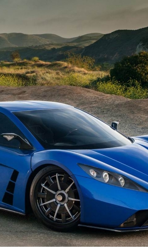 Blue Super Cool Sports Car Phone HD Wallpaper