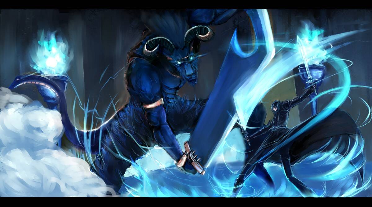 Kirito Boss Battle Fighting From Sword Art Online