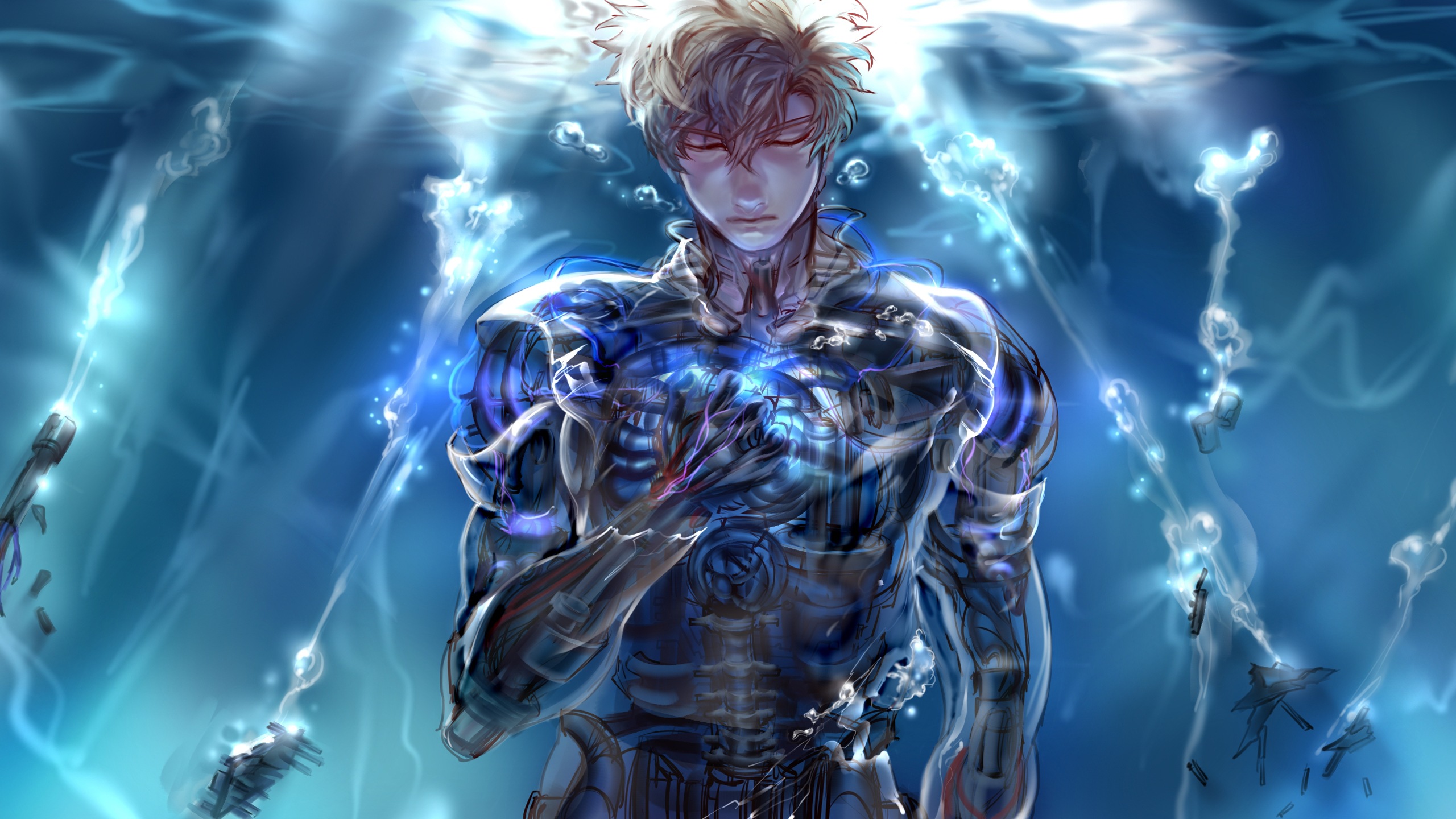 Free Download Genos Computer Wallpapers Desktop Backgrounds 2560x1440 Id 2560x1440 For Your Desktop Mobile Tablet Explore 46 One Punch Man Wallpaper 19x1080 One Punch Man Desktop Wallpaper Onepunch Man
