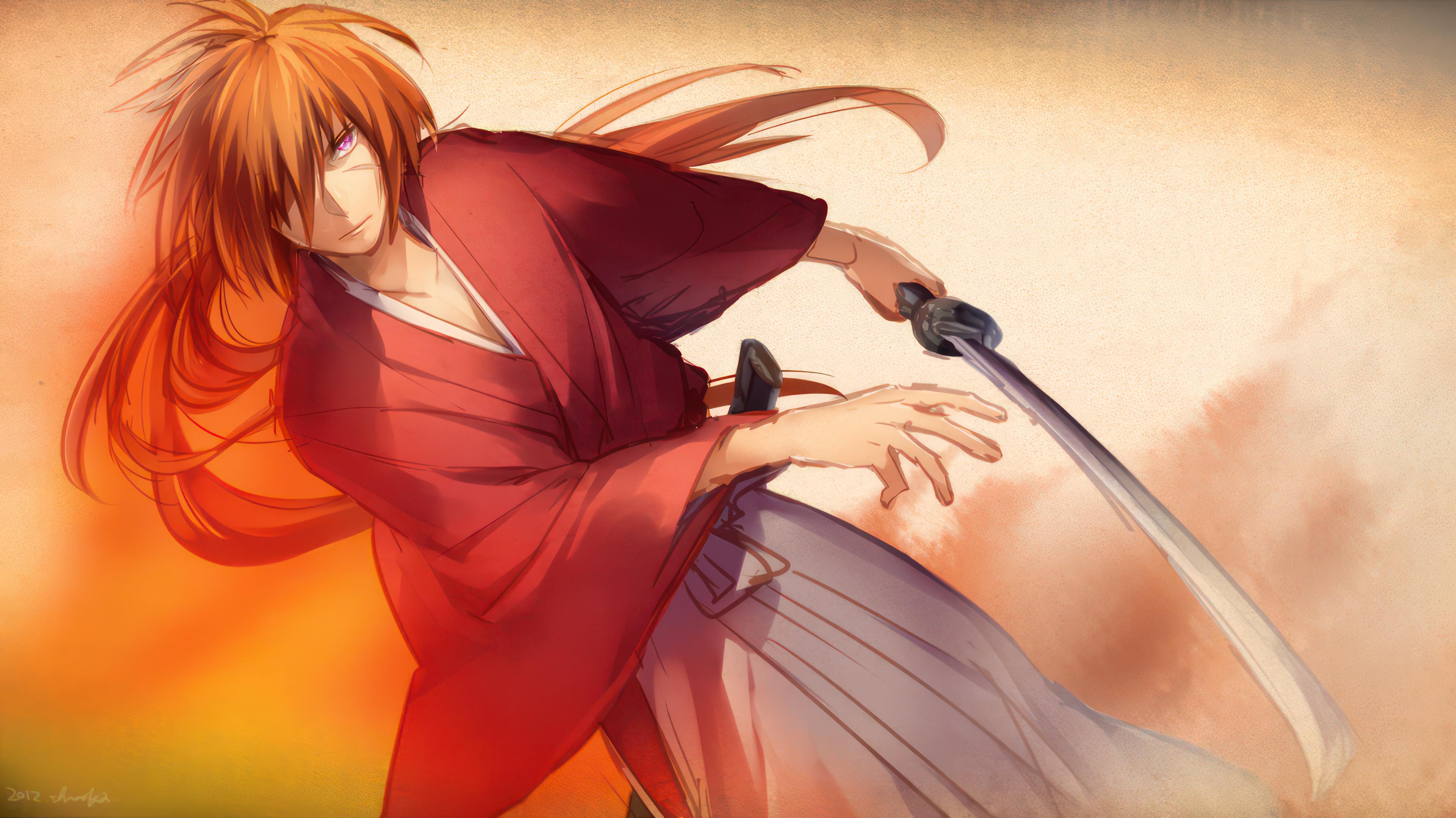 Rurouni Kenshin Kenshin Himura Katana 4K Wallpaper iPhone HD Phone