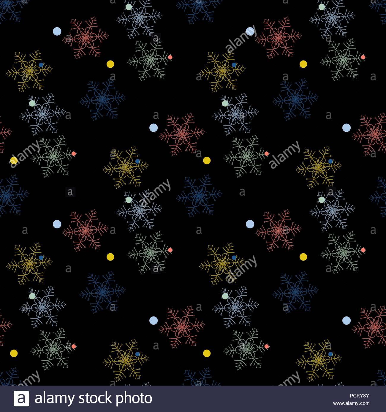 Abstract Handmade Snowflake Seamless Pattern Background Childish