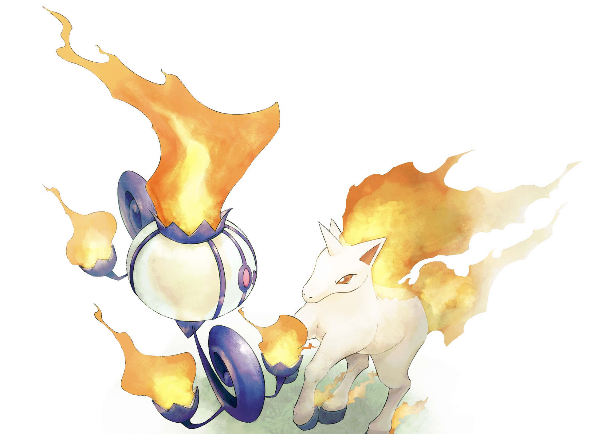 Flaming Rapidashand Chandelure Artwork A0vr00chx4rikoj2 Wallpaper