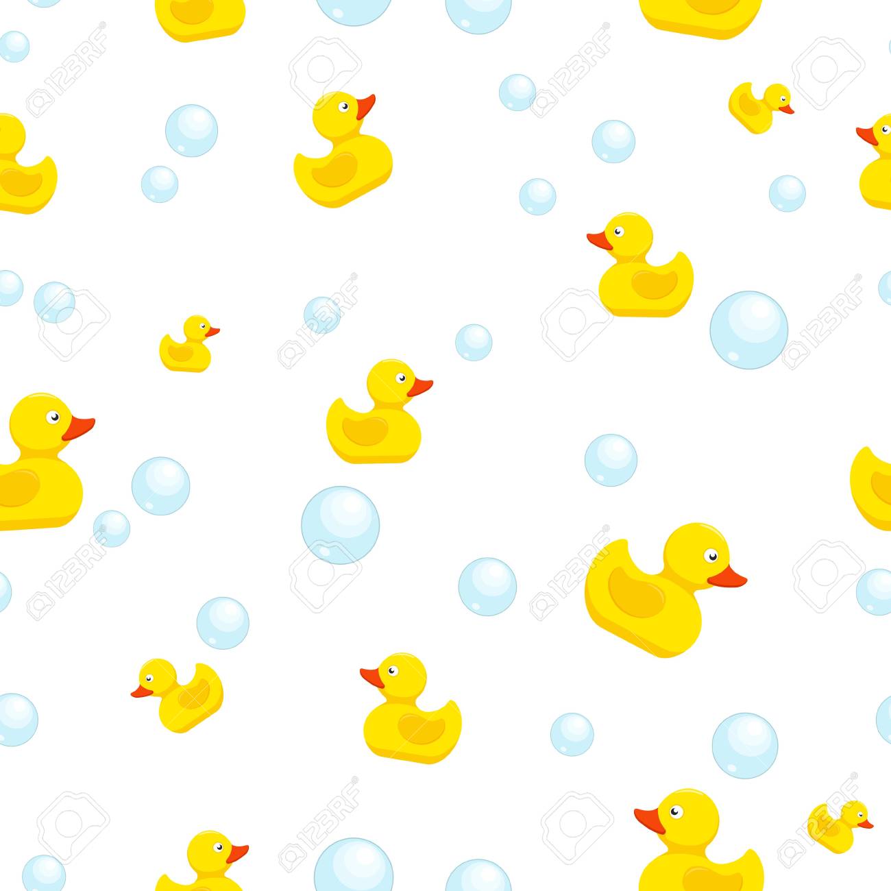 Free download Rubber Duck And Bubbles Seamless Pattern Bath Toy On