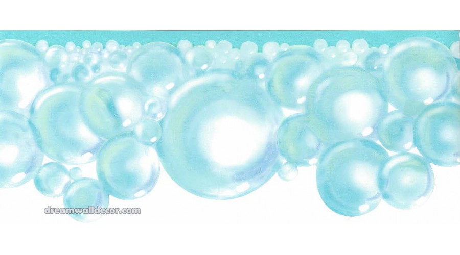 Home Blue Bubbles Wallpaper Border