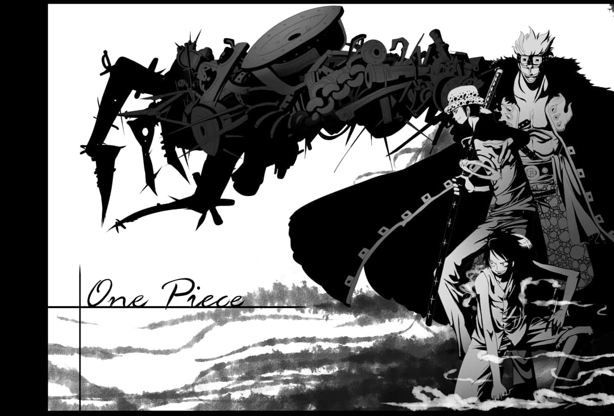 Luffy Black And White Wallpaper