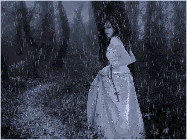 Animated 3d Girl In Rain Wallpaper HD