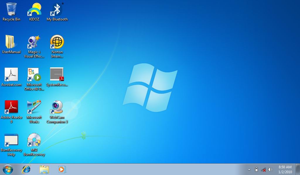 Windows Default Desktop Windows7 Ultimate 32bit