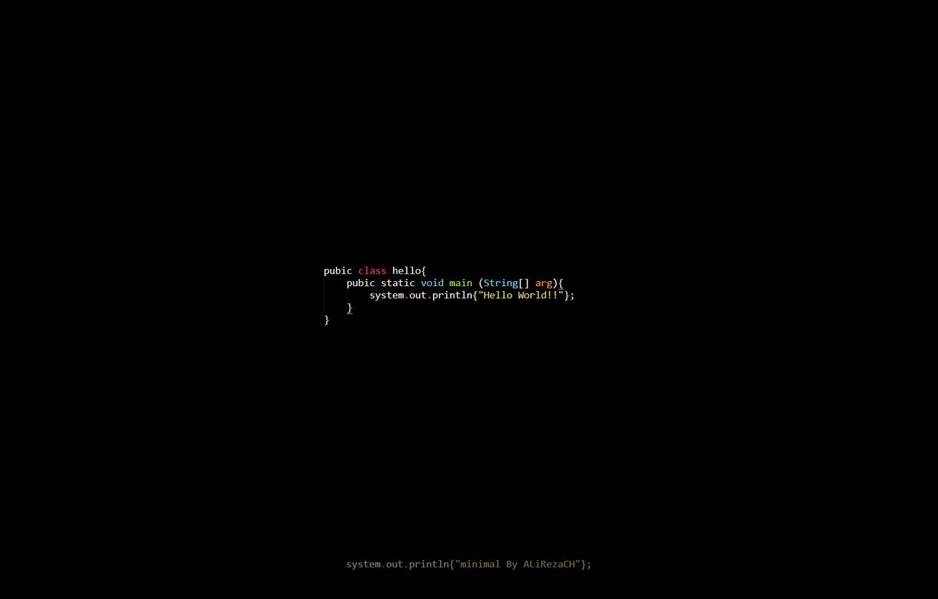 Wallpaper Minimal Programming Alirezach Java Helloworld Image