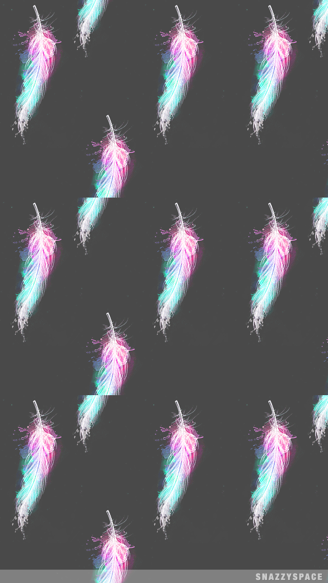 Neon Feathers iPhone Wallpaper