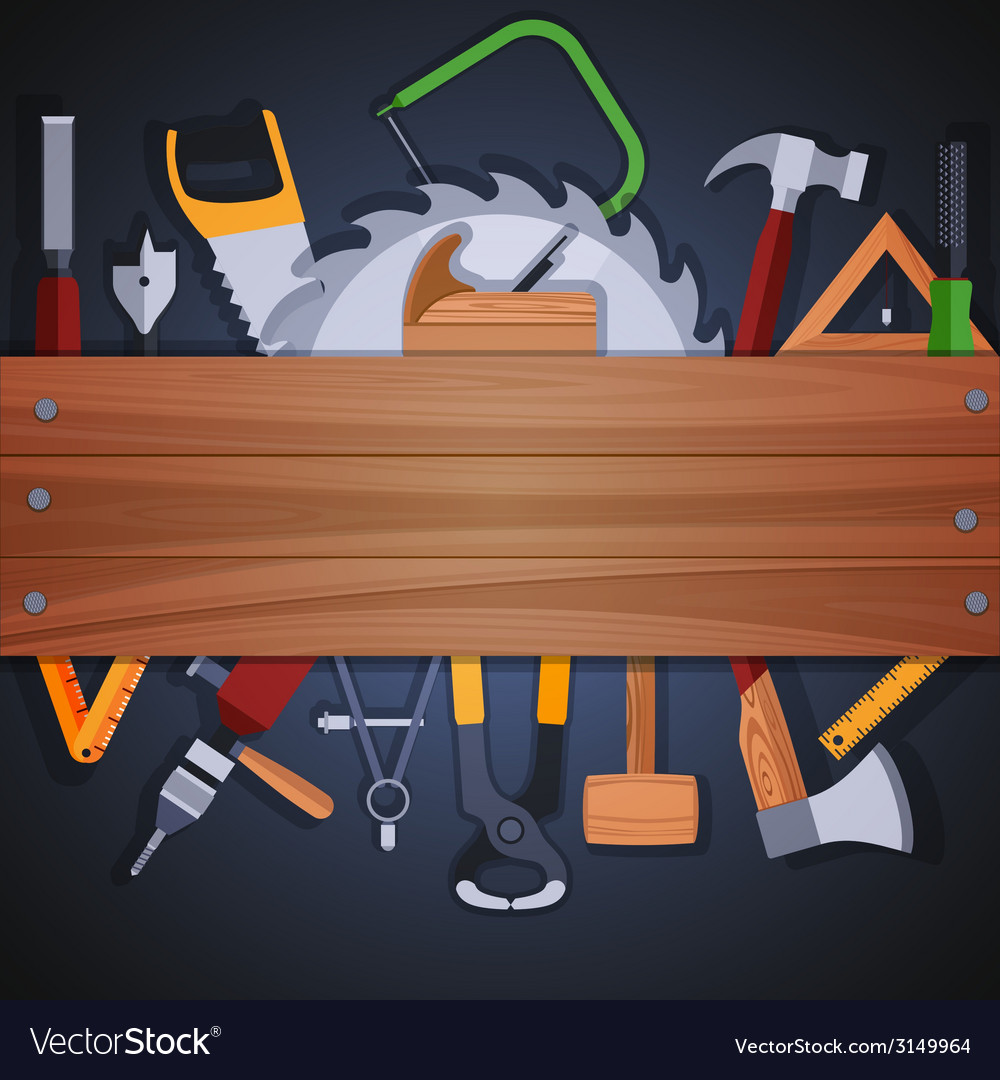 Carpentry Tools Background Royalty Vector Image