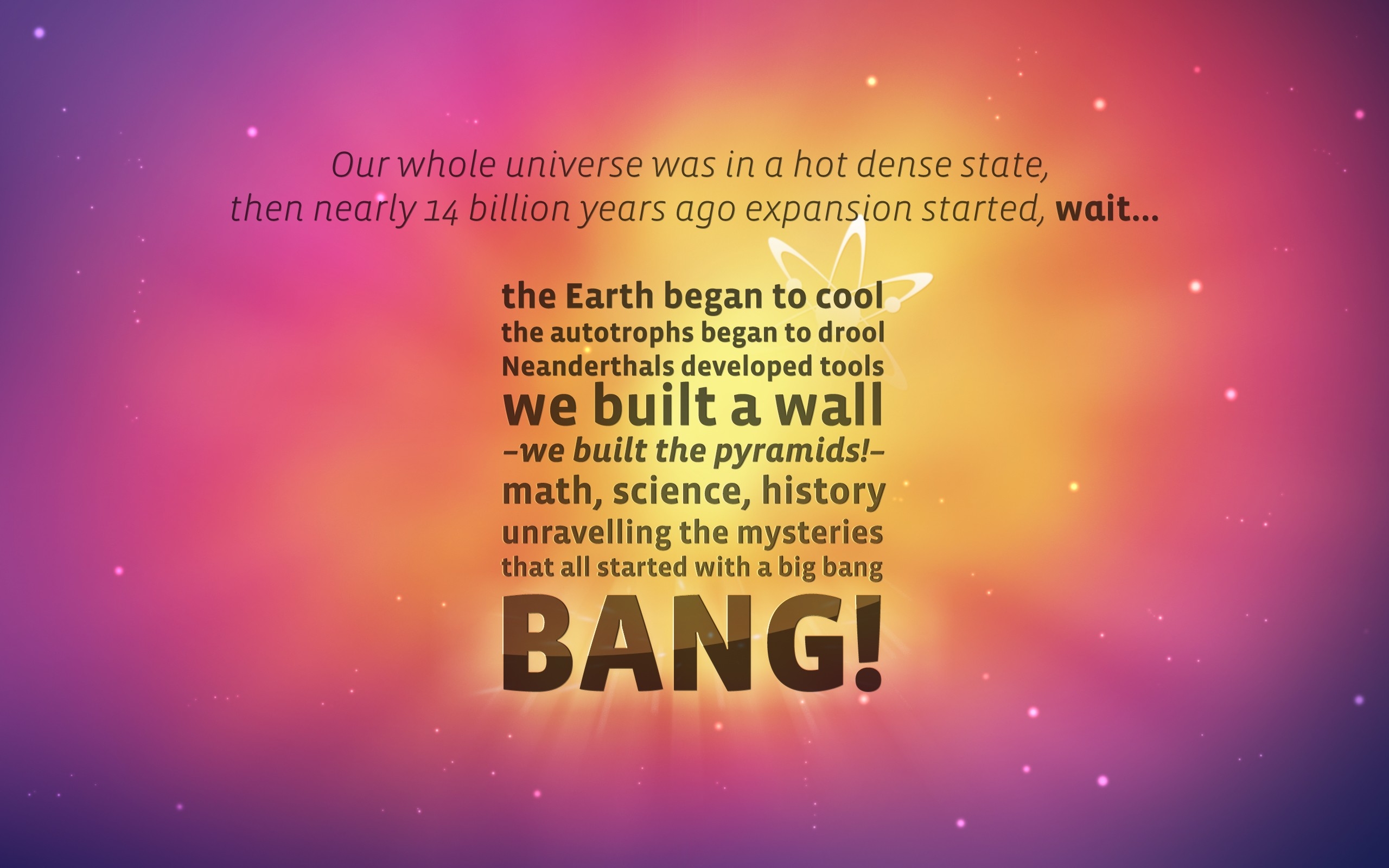 Wallpaper Outer Space Text The Big