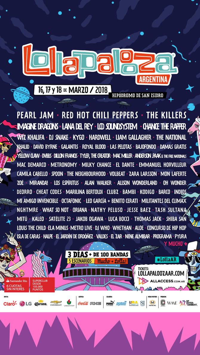 Lollapalooza Argentina Line Up Wallpaper Vertical By Alanrius On