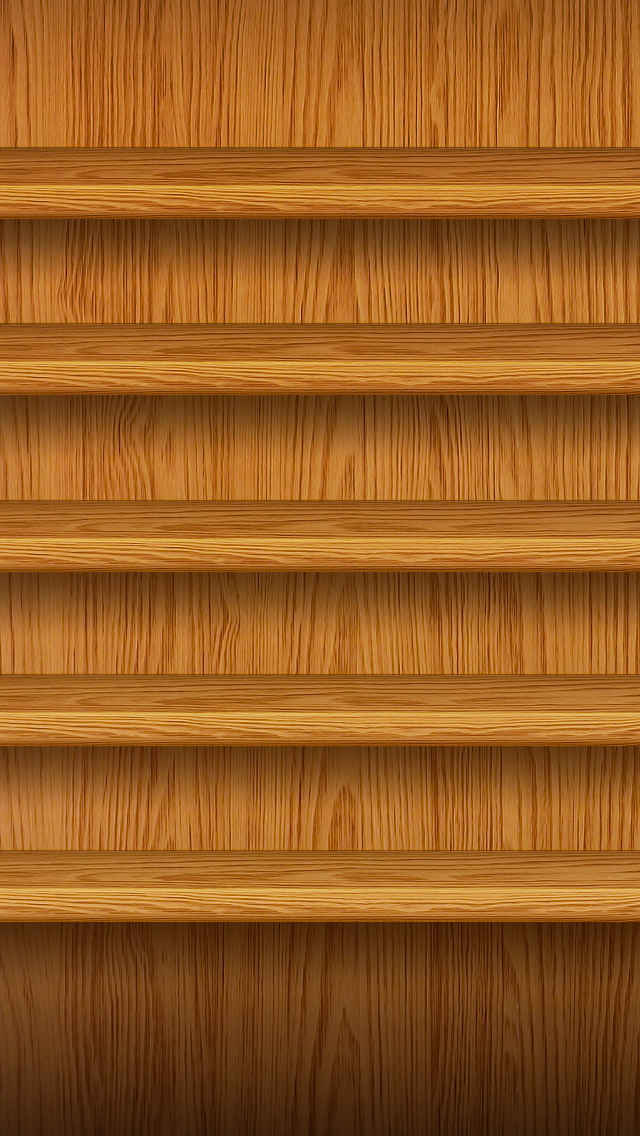 Wooden Shelves iPhone Wallpaper Top