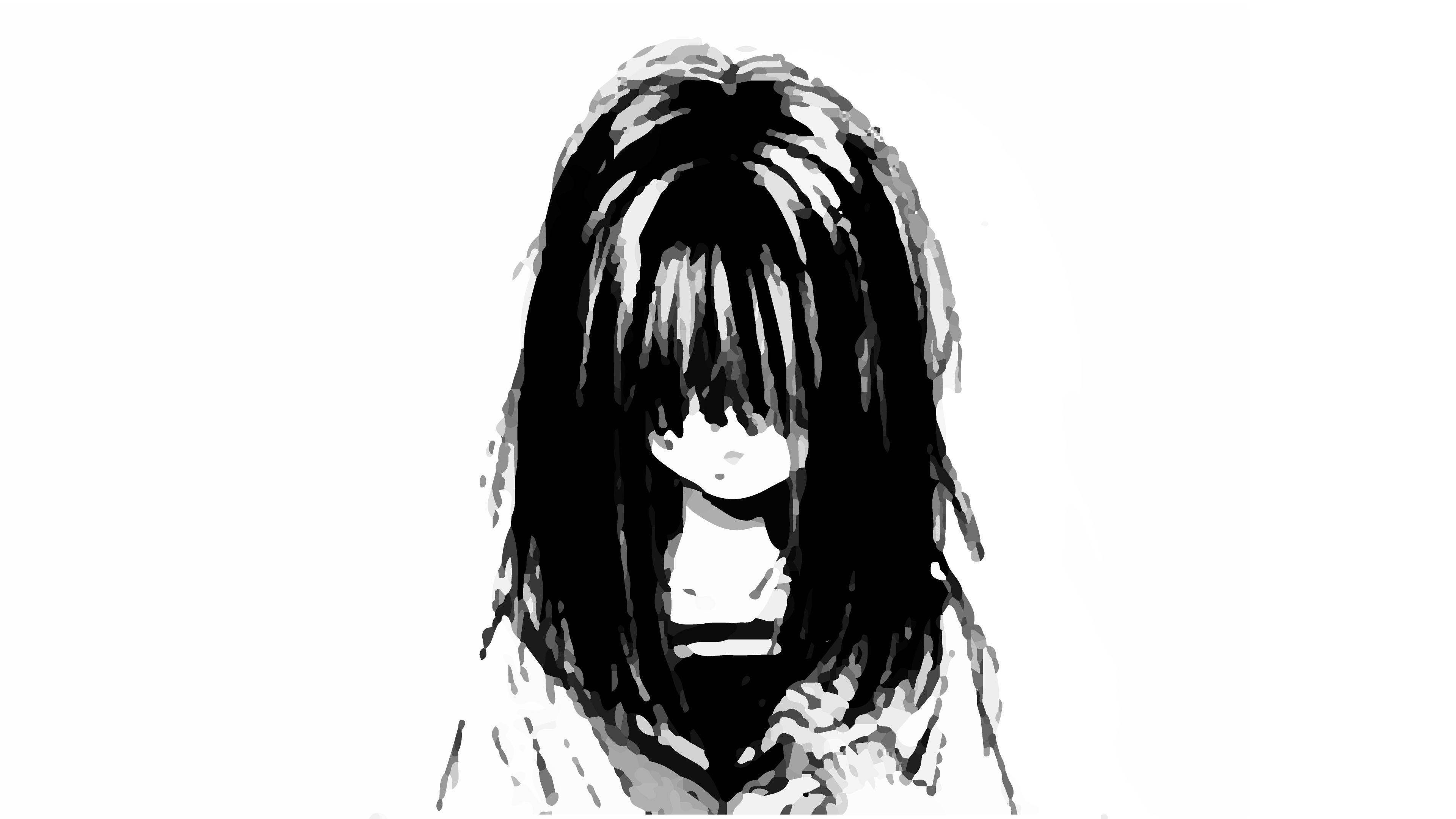 Sad Anime Girl Black And White Wallpaper S