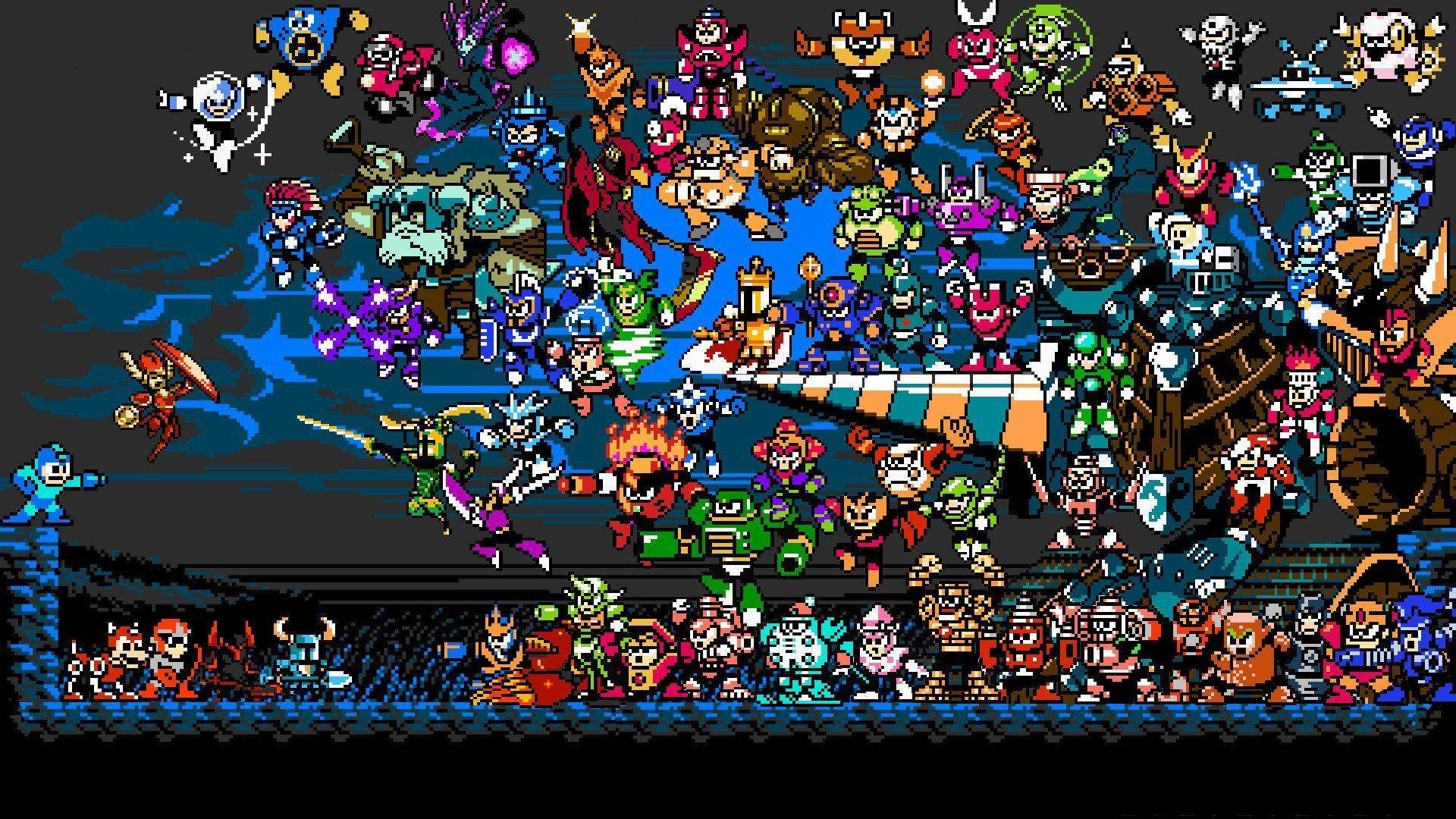 Epic Pixel Battle Featuring Shovel Knight Wallpaper