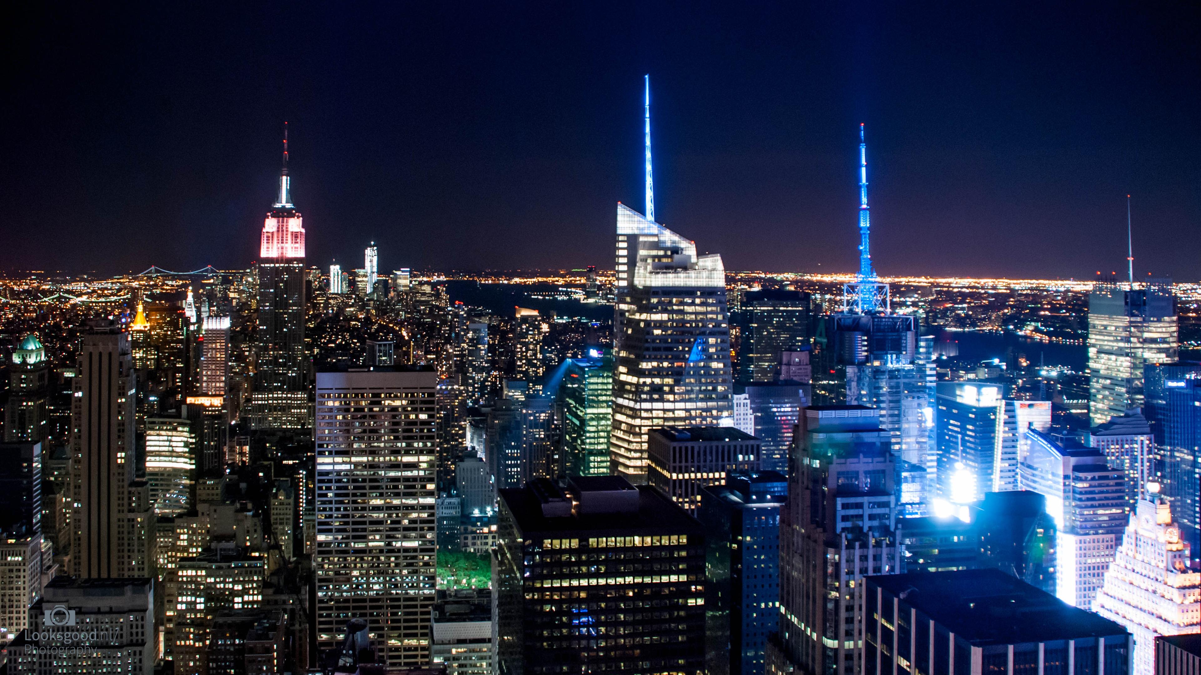 New York Skyline At Night 4k Wallpaper Desktop