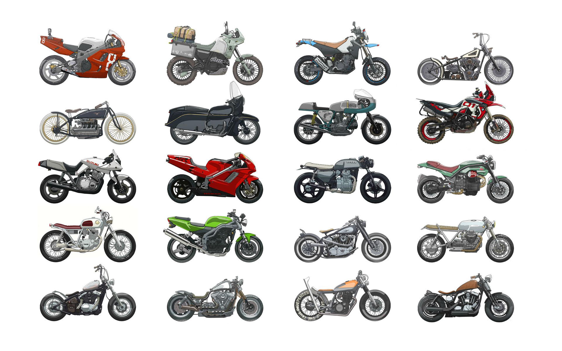 Different Types Of Motorcycles Wallpaper