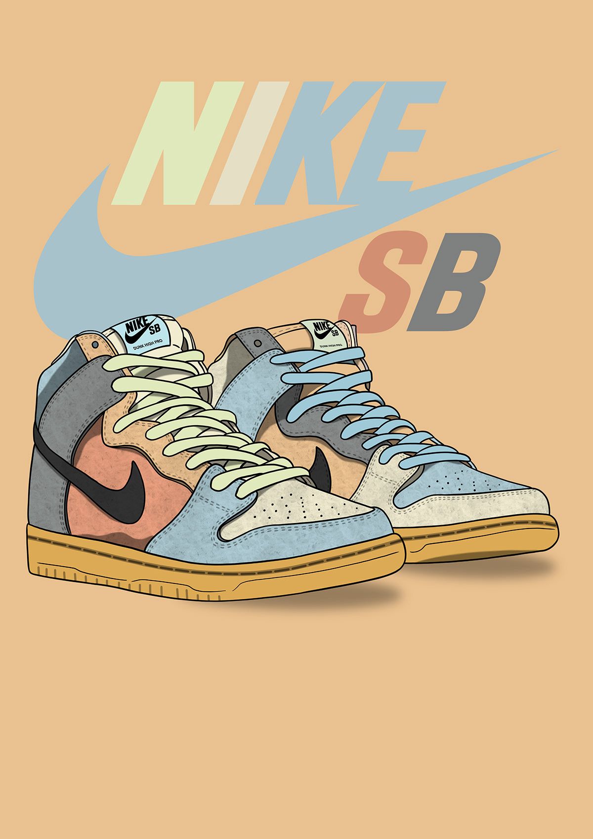 Nike Sb Dunk High Spectrum On Sneakers Wallpaper