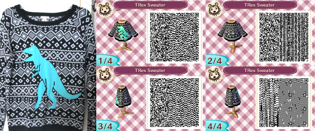 Animal Crossing Qr Code Trex Sweater By Vidimus78