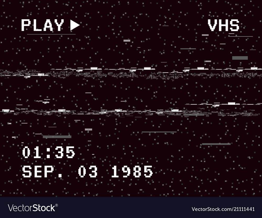 Glitch Camera Effect Retro Vhs Background Old Vector Image