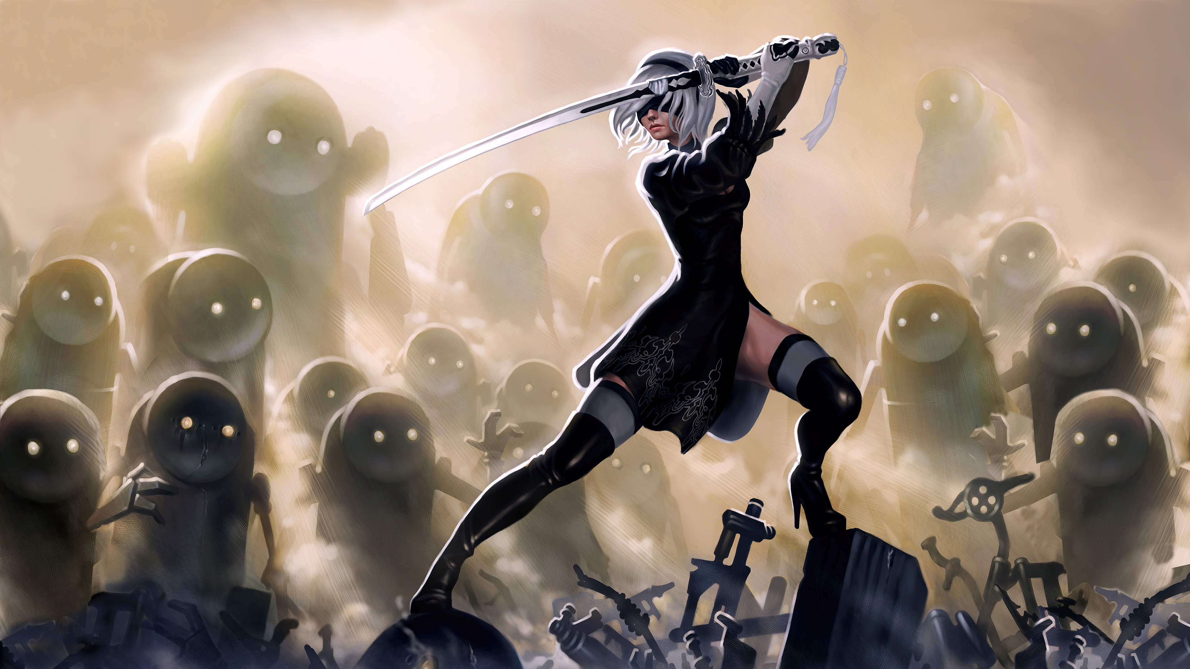 Nier Automata Warrior Resolution Hd 4k Wallpaper Image Photos