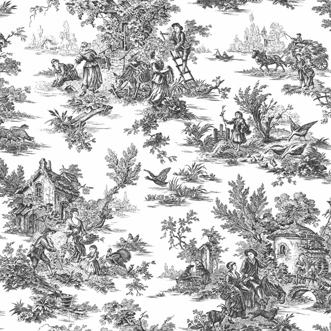Toile Wallpaper Wallcovering