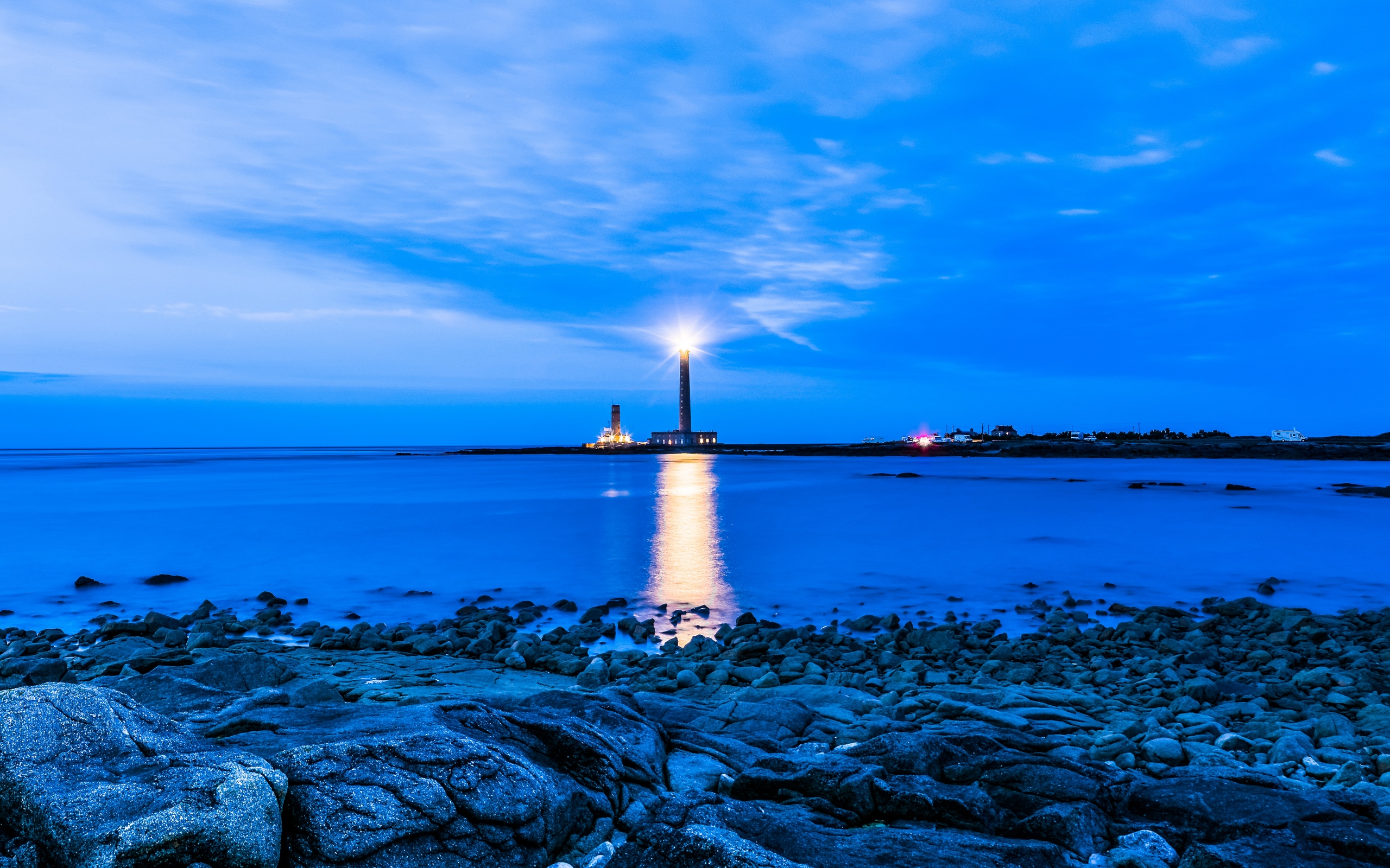 Wallpaper Lighthouse Sea Evening France