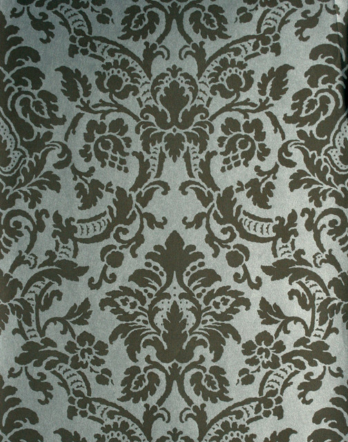 Isis Brown Paisley Damask Wallpaper Traditional By