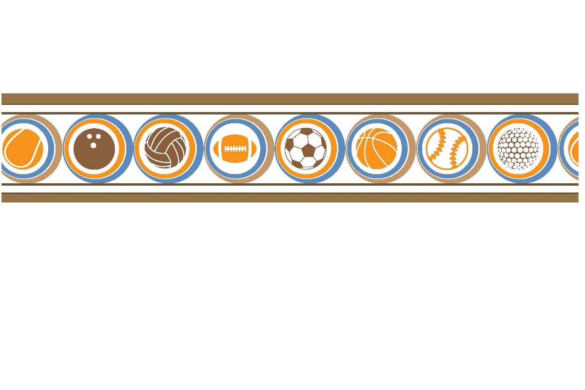Sports Themed Wallpaper Border / York Wallcoverings Inspired By Color