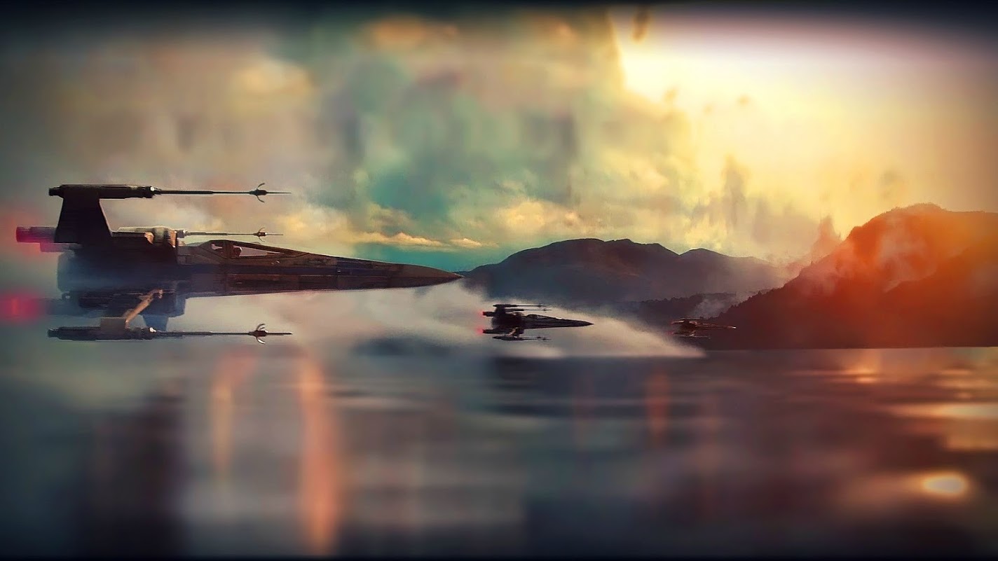 Star Wars X Wing Over Water Desktop Wallpaper