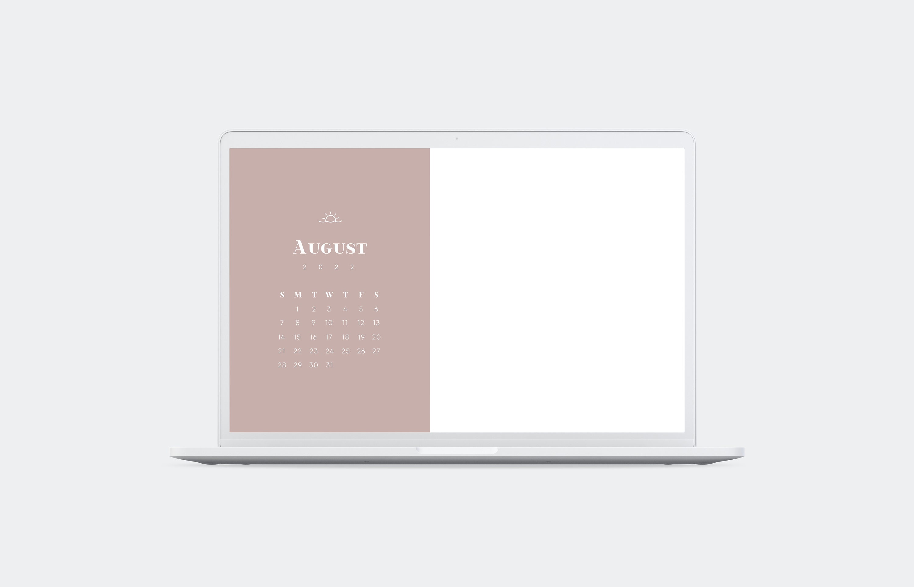 August 2022 Desktop Calendar Wallpaper Minimal Aesthetic   Etsy 3000x1927