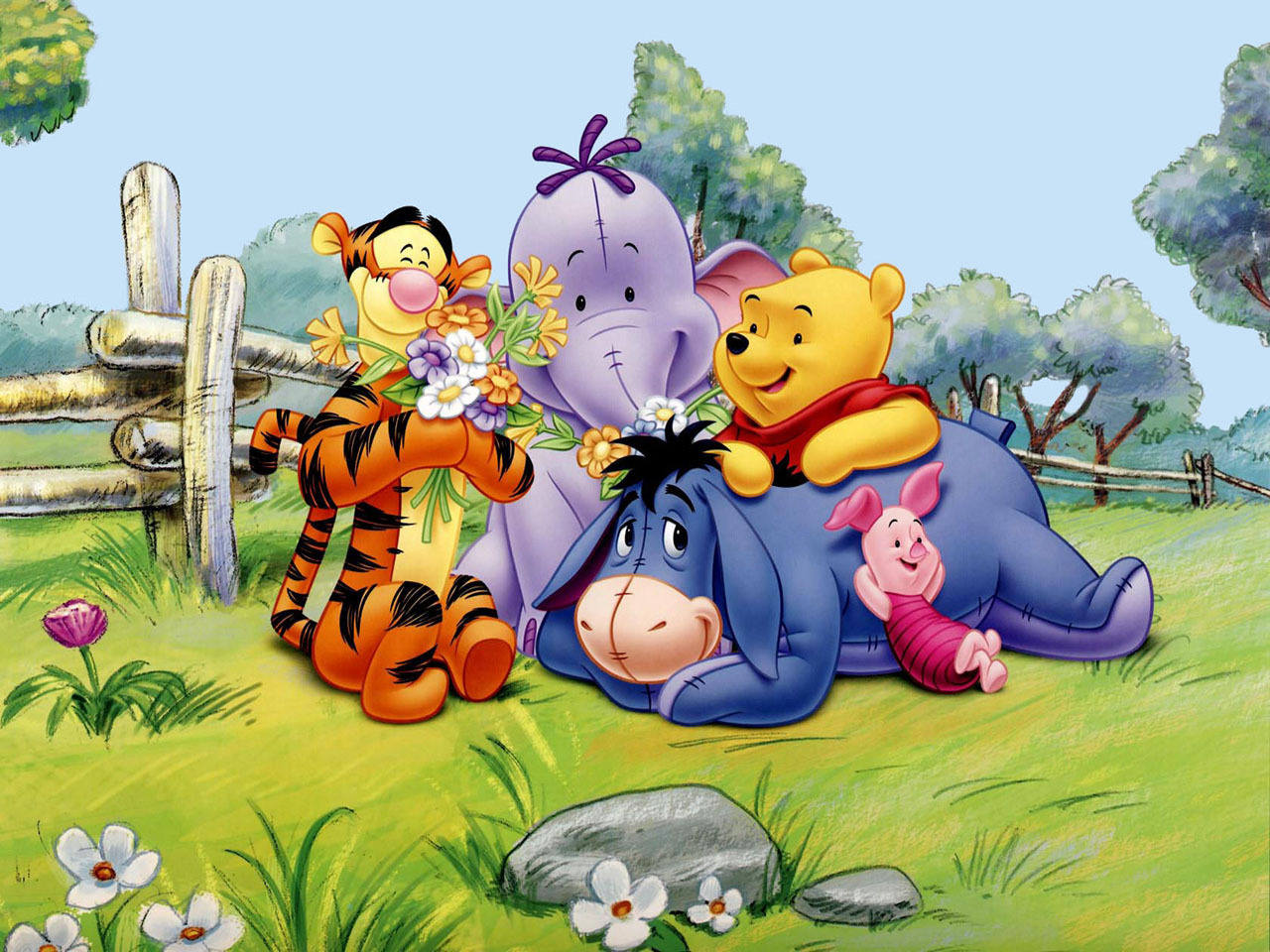 Pooh Friends Classic Disney Wallpaper