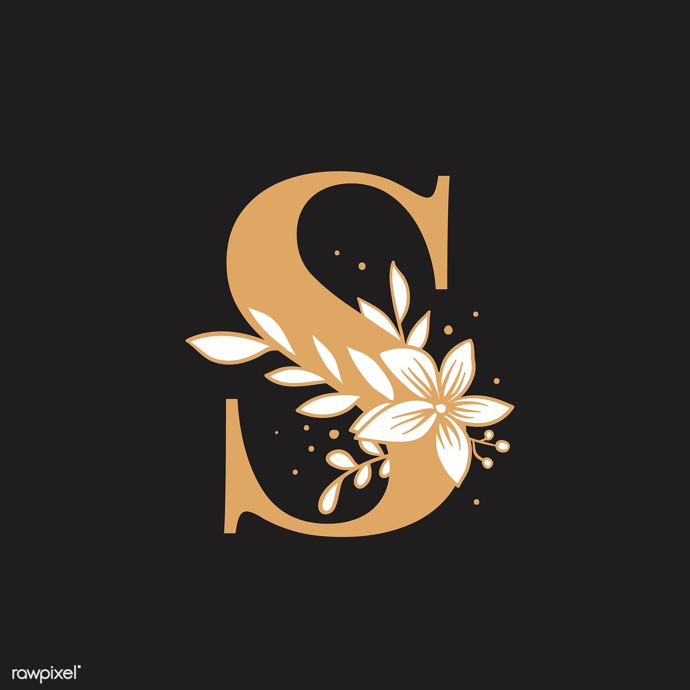 Botanical Capital Letter S Vector Wallpaper