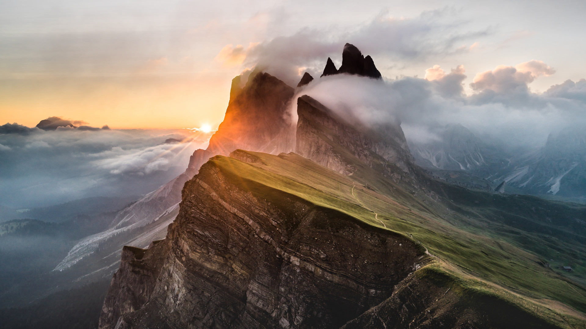 Majestic mountain peaks at sunrise in 5K resolution