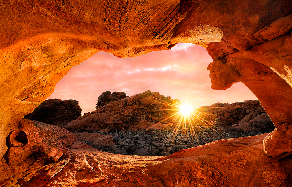 Valley Of Fire Starburst Sunrise Fine Art Nature Photography By