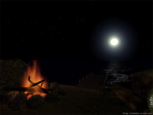Midnight Fire Animated Desktop Wallpaper Screenshot