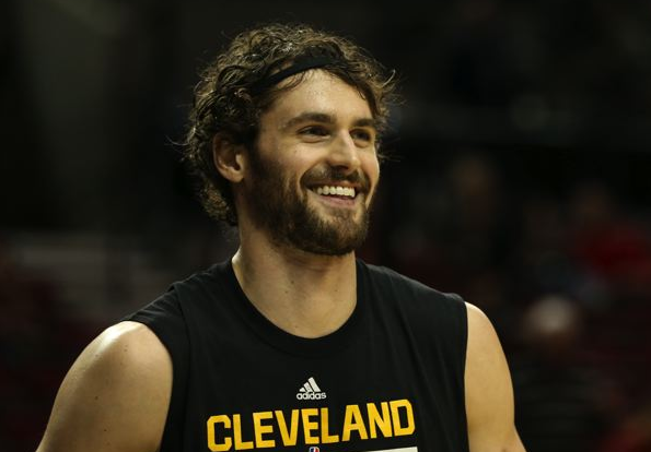 Kevin Love In Cavaliers Post Game Team Photo Bso