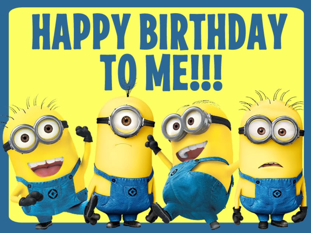 And Glued The Two Happy BirtHDay To Me Minion Image It As Well
