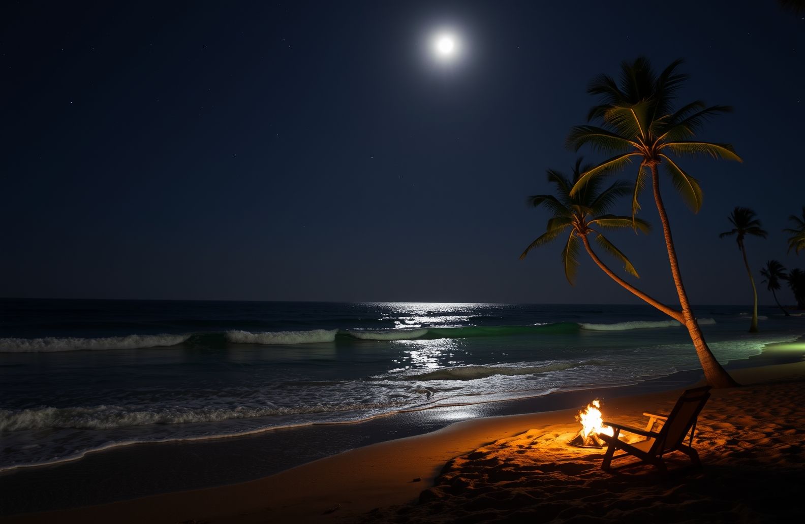 Beach Night Hd Wallpaper